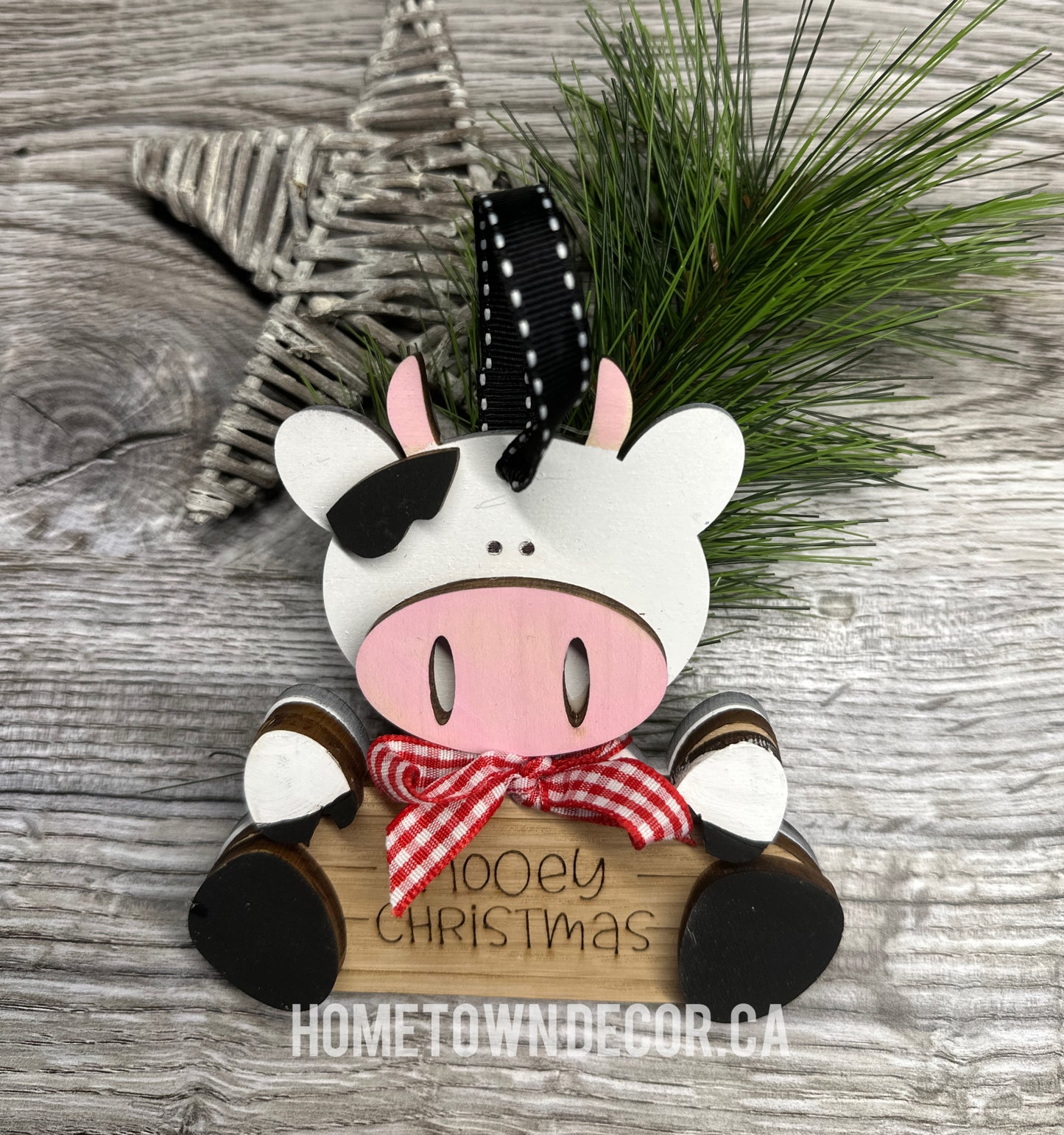 Mooey Christmas adorable cow ornament