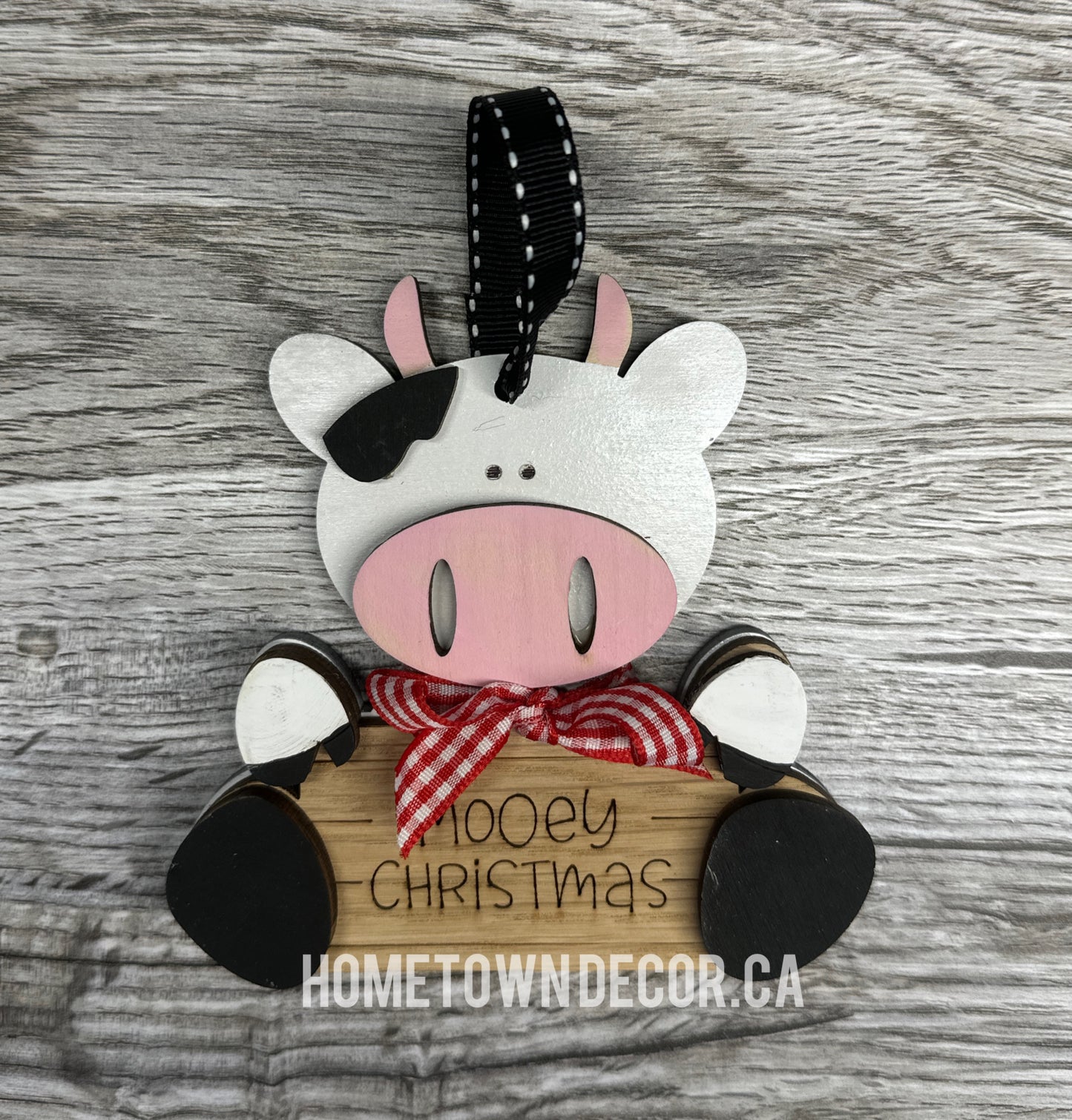 Mooey Christmas adorable cow ornament