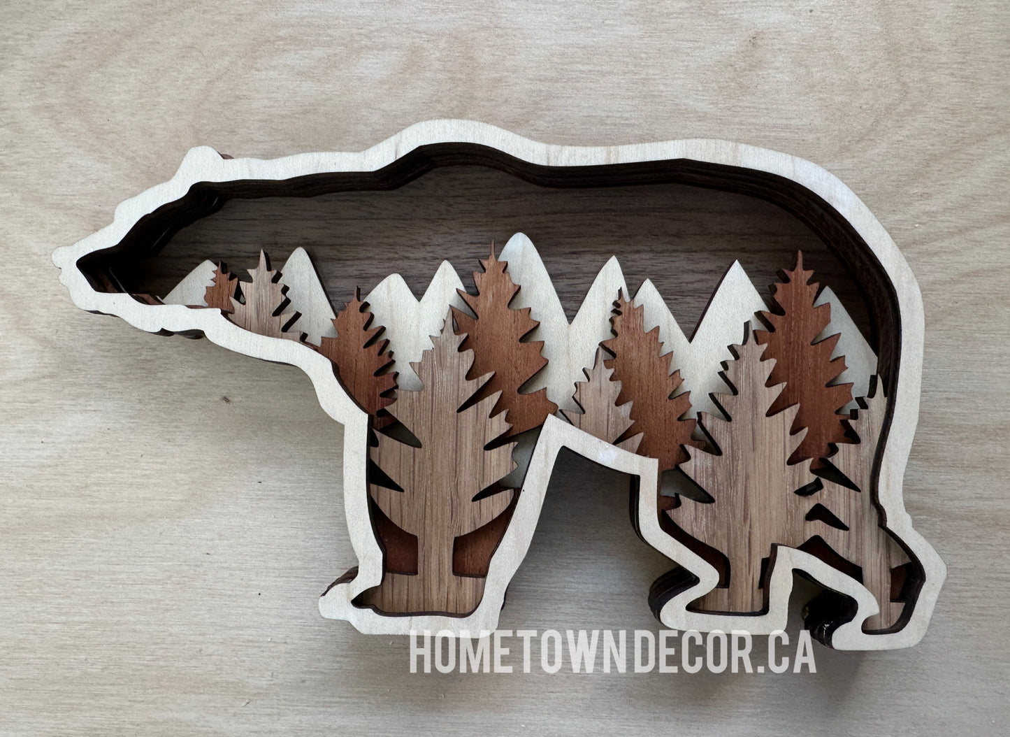 Bear with five layers stacked to give a 3D look