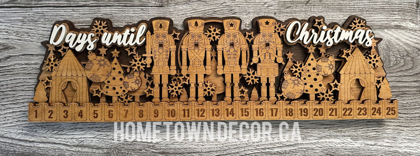 Christmas wooden countdown Calendars nutcracker