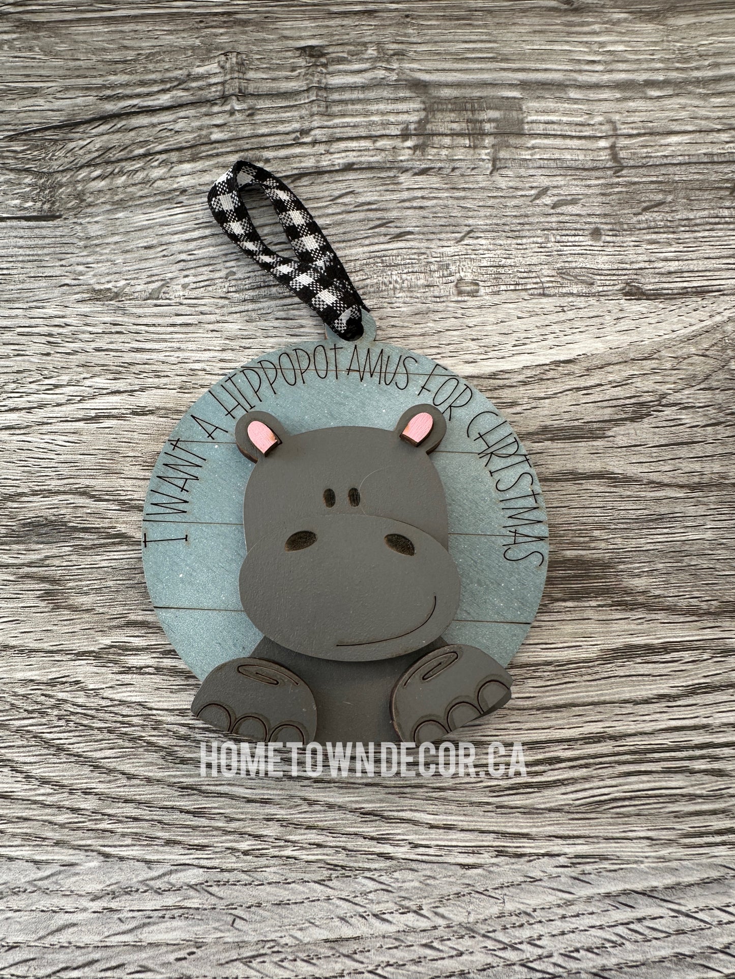 Hippopotamus Christmas ornament