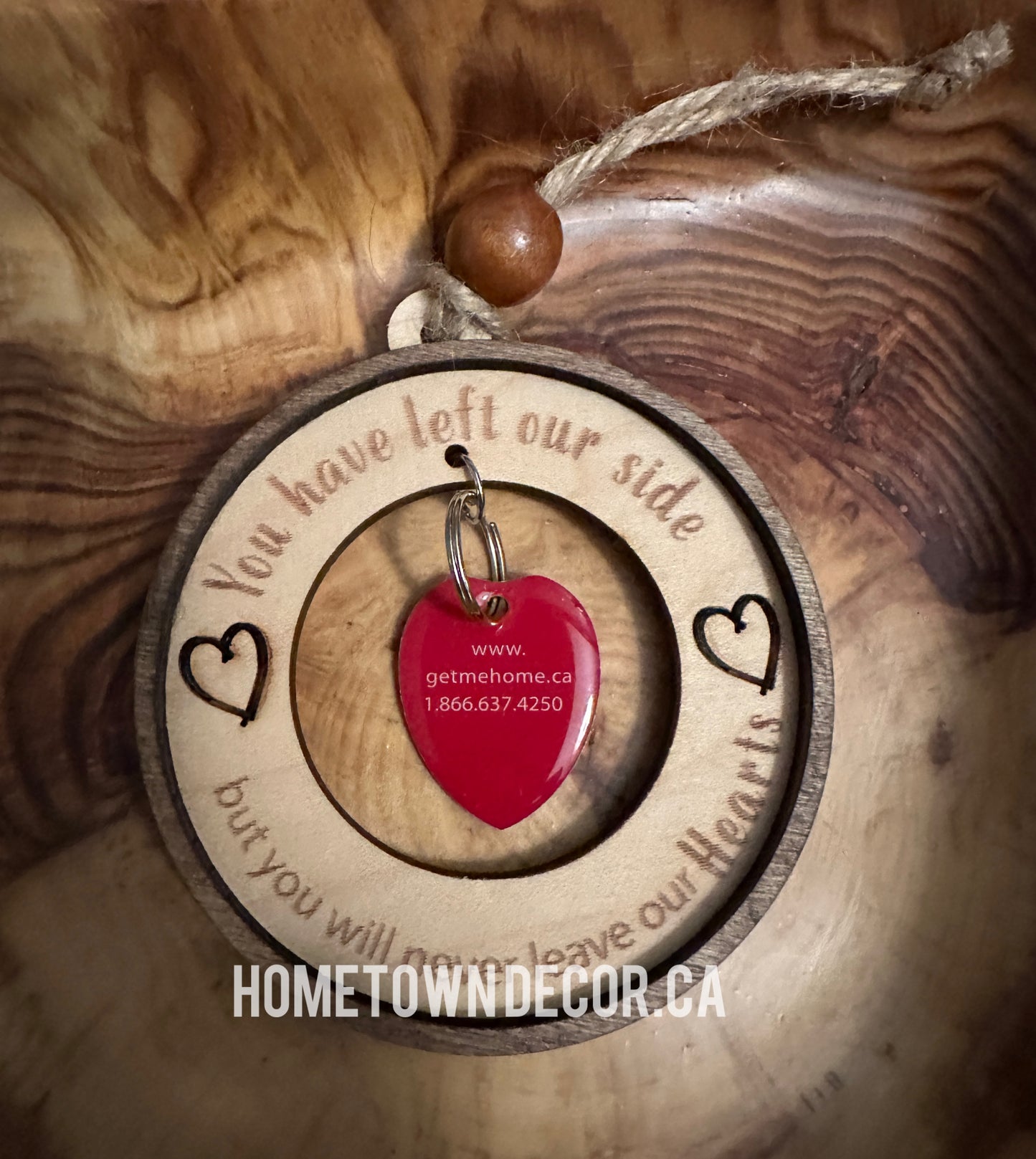 Pet Memorial item featuring a spot for you to attach pet's ID tags