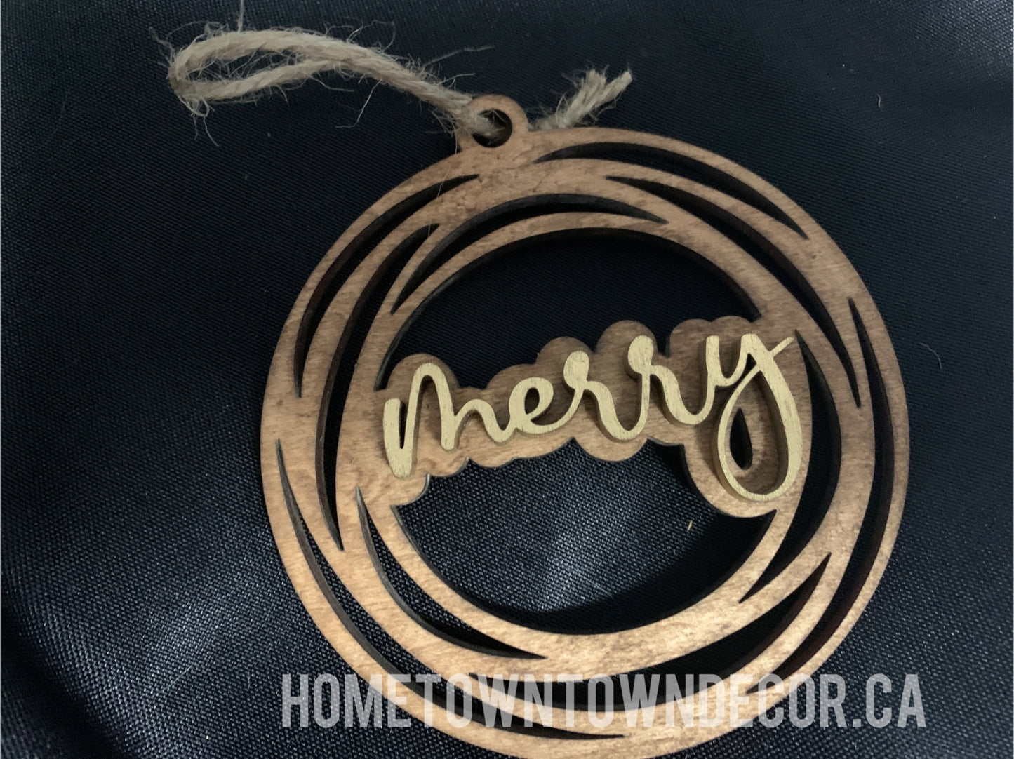 Wooden Spiral ornaments with Christmas words