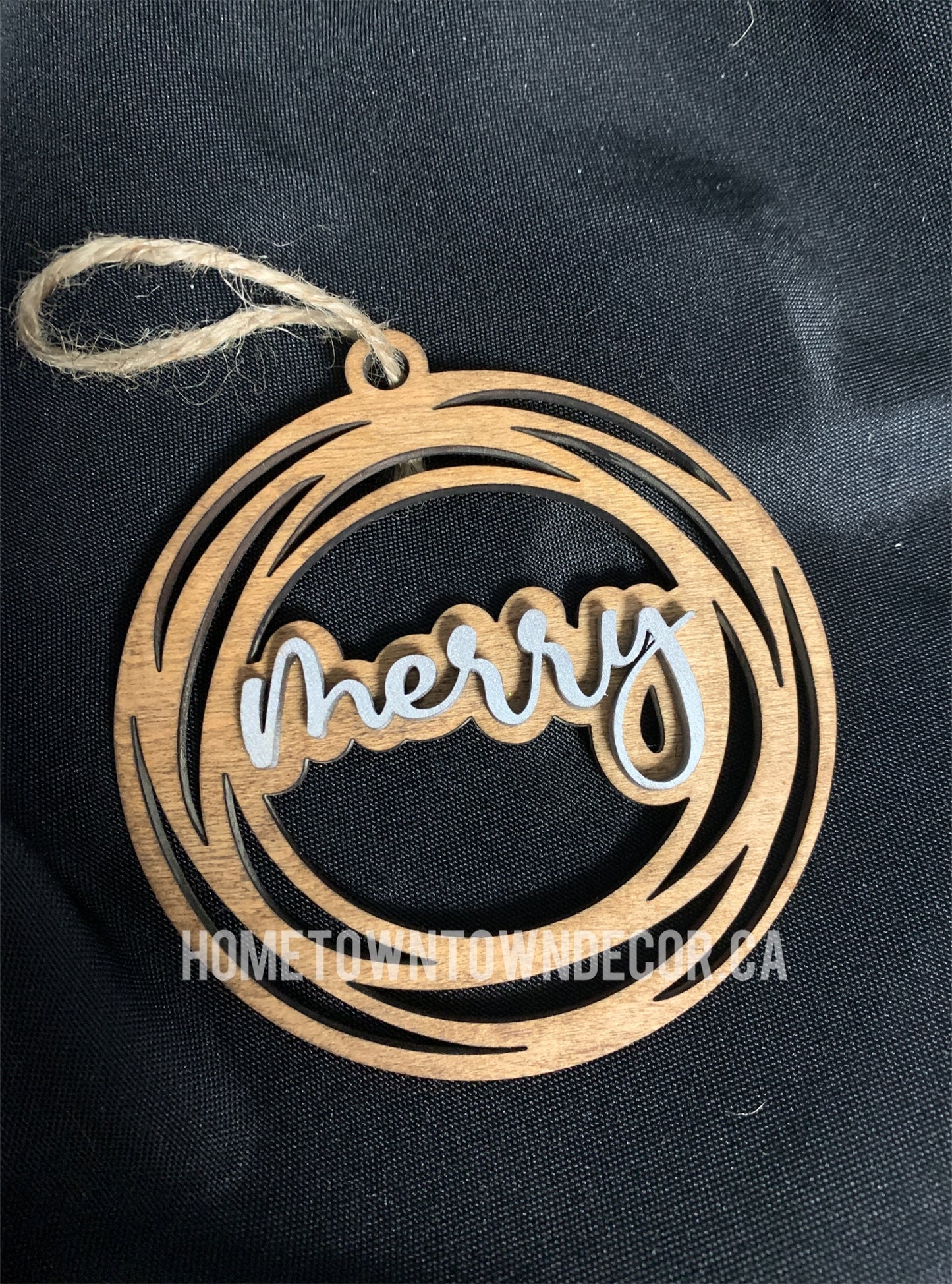 Wooden Spiral ornaments with Christmas words