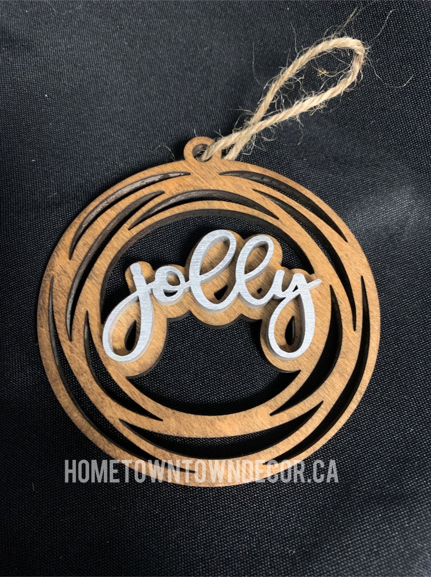 Wooden Spiral ornaments with Christmas words