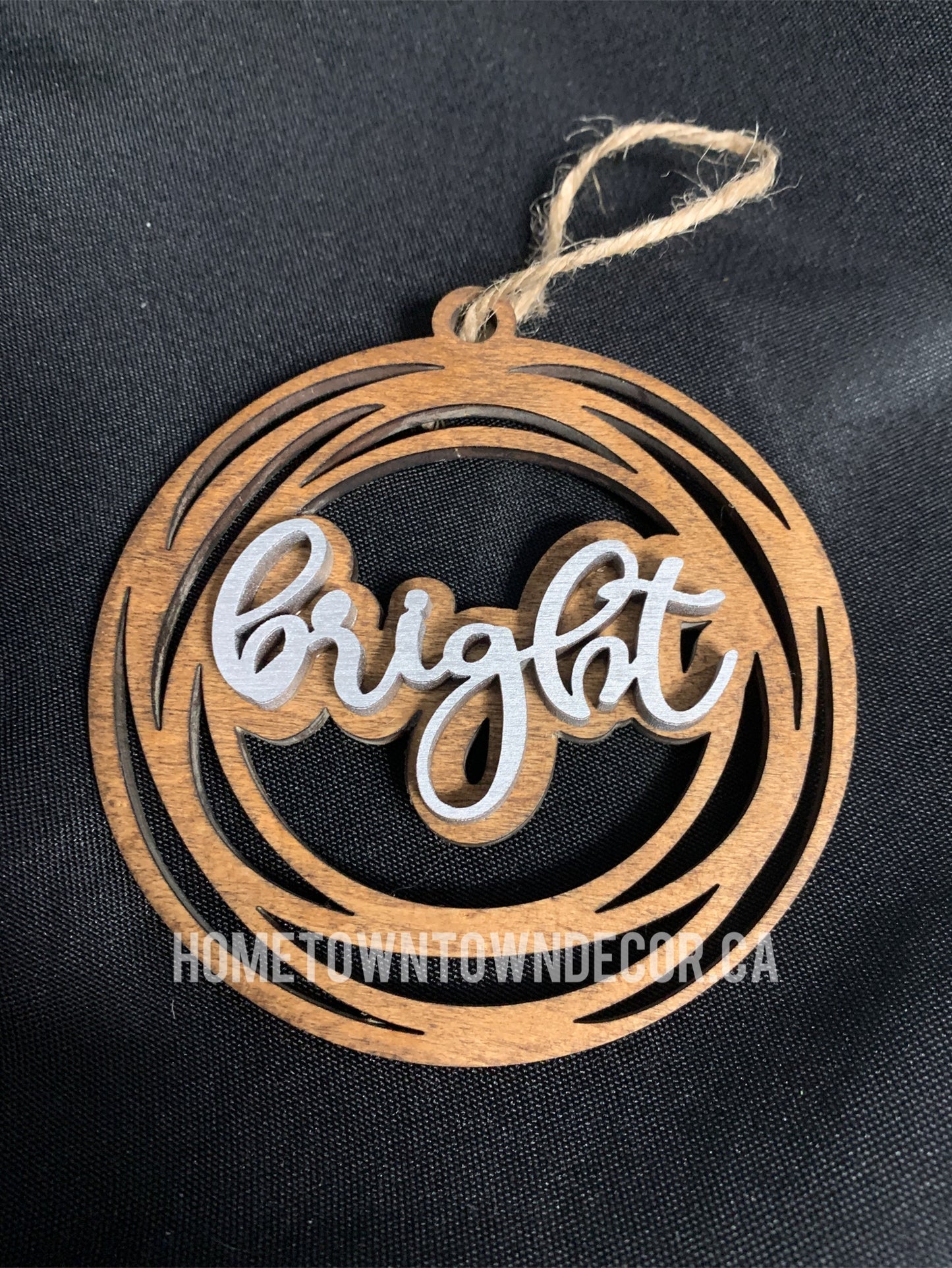 Wooden Spiral ornaments with Christmas words