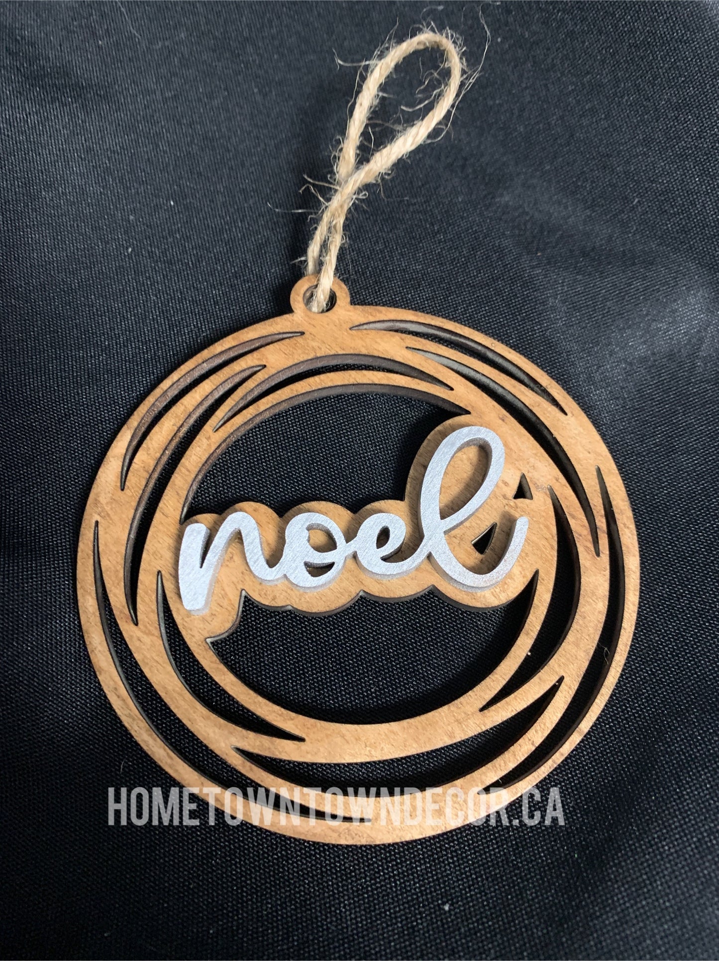Wooden Spiral ornaments with Christmas words