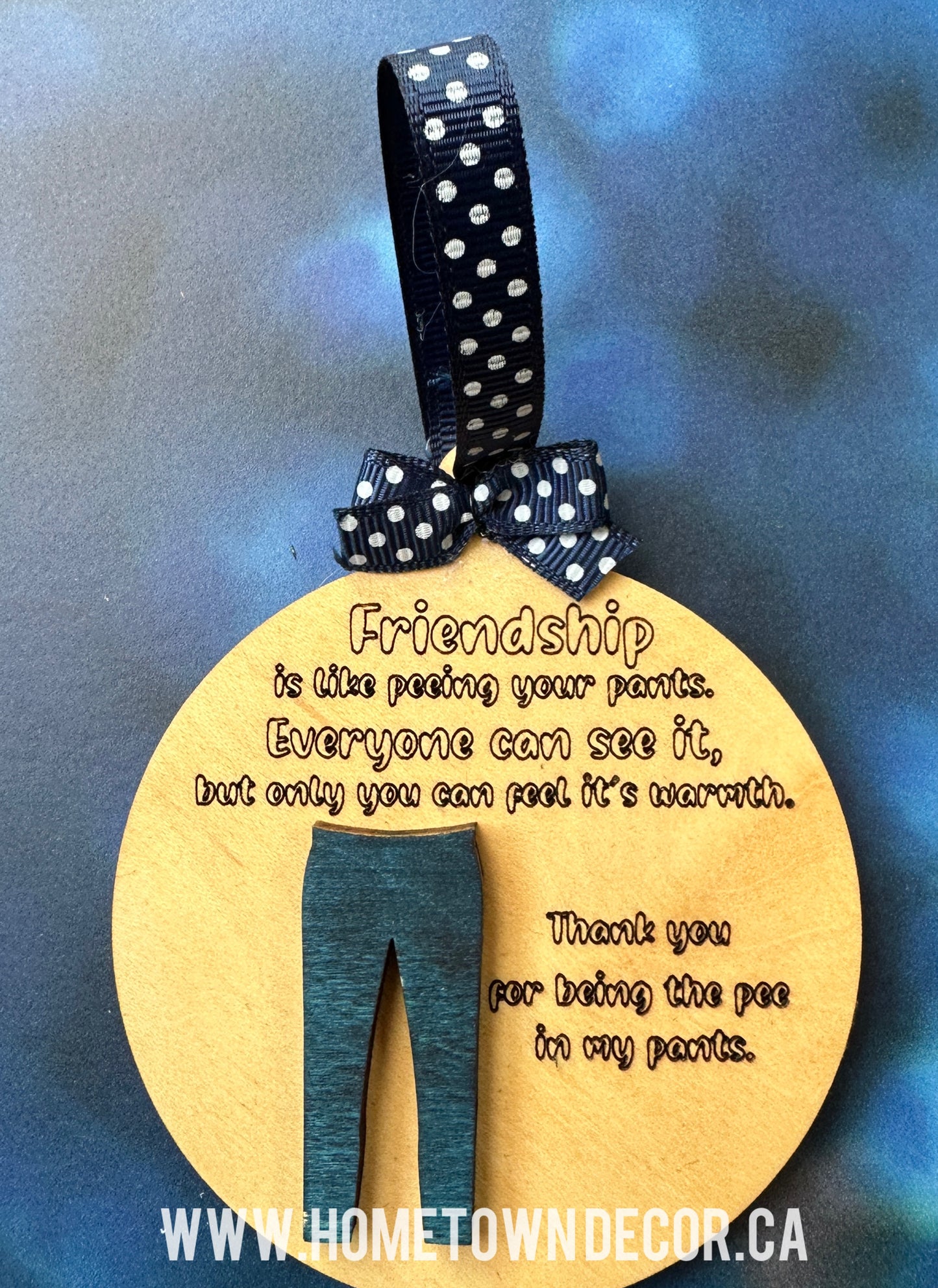 Friendship is like peeing your pants ornament