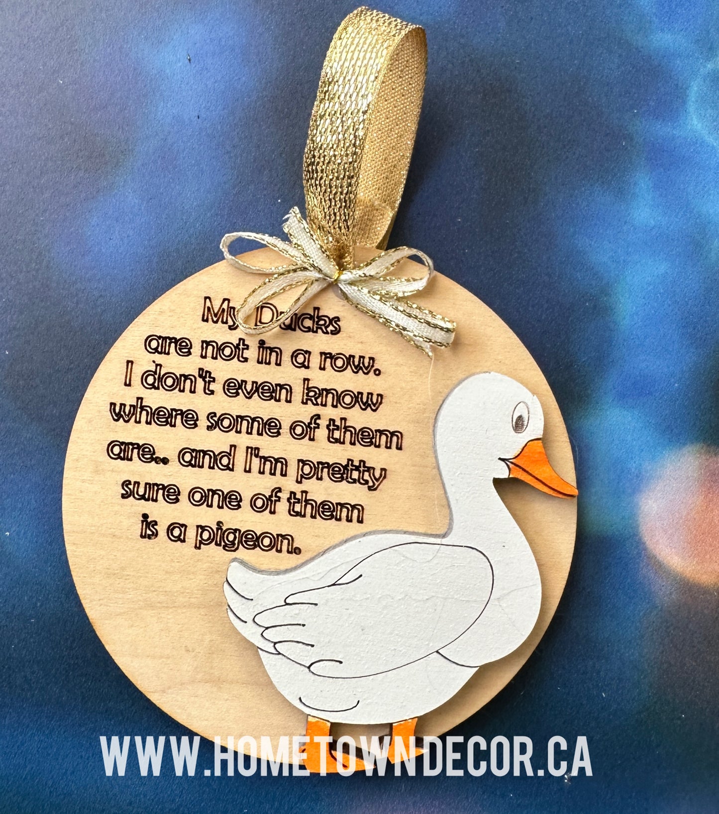 Funny Ducks in a Row ornament