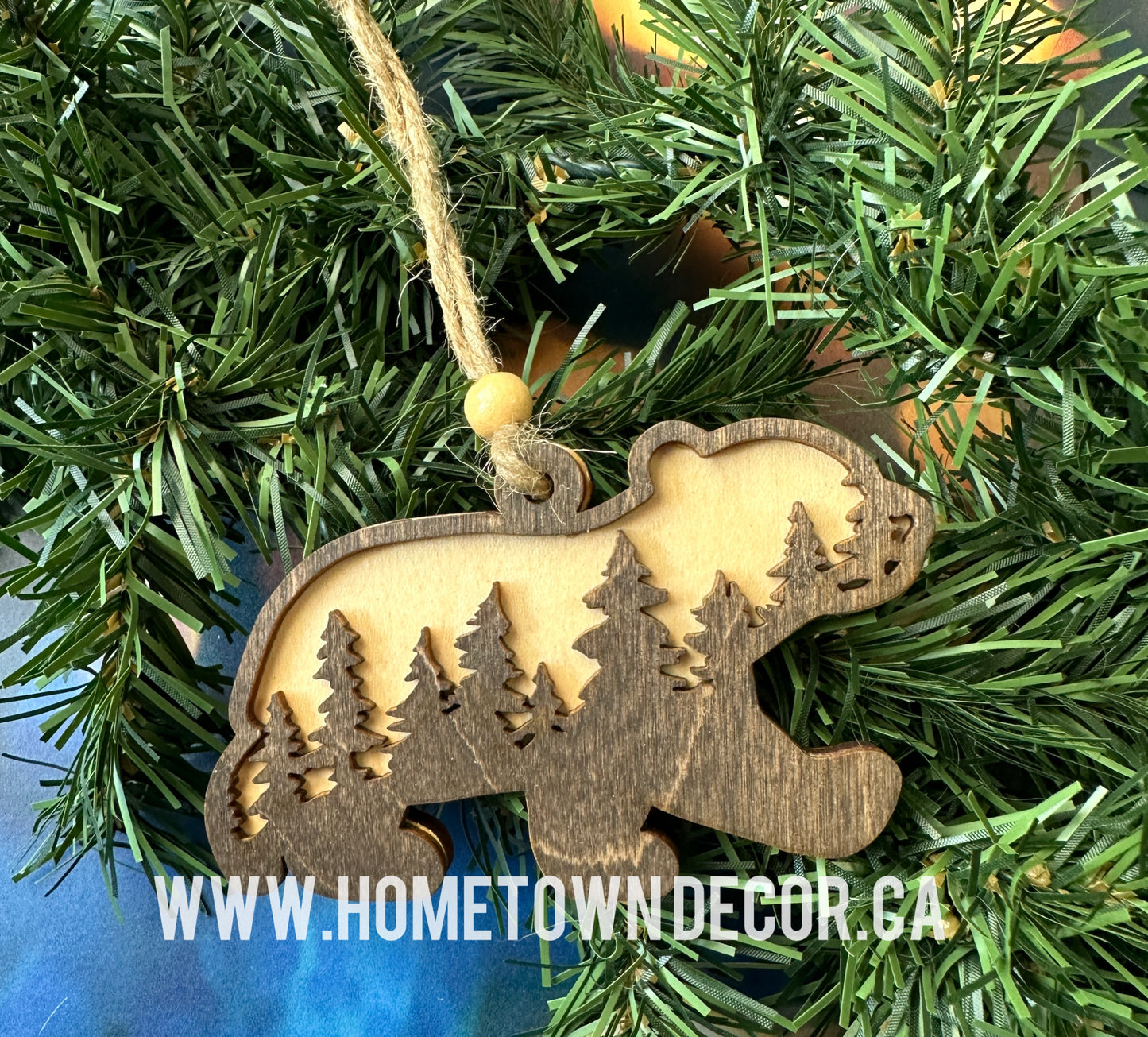 Bear Family wooden ornaments