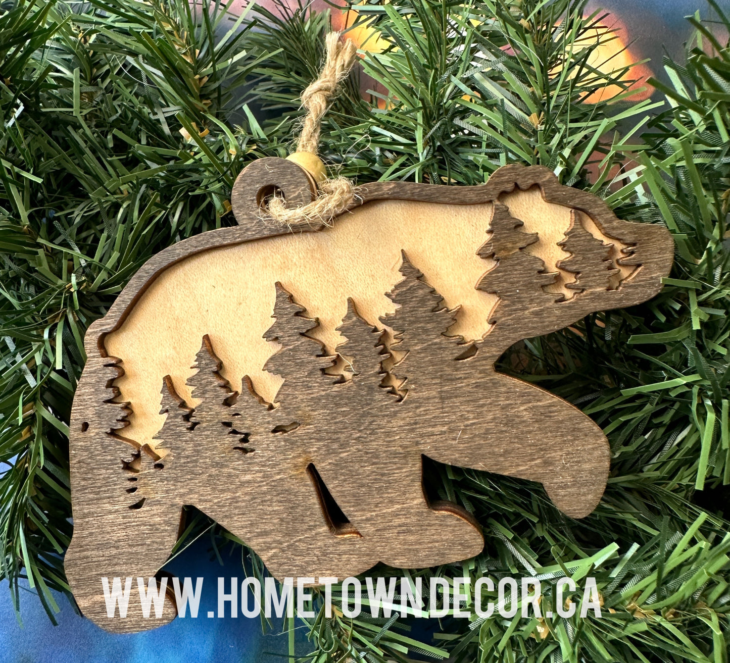 Bear Family wooden ornaments