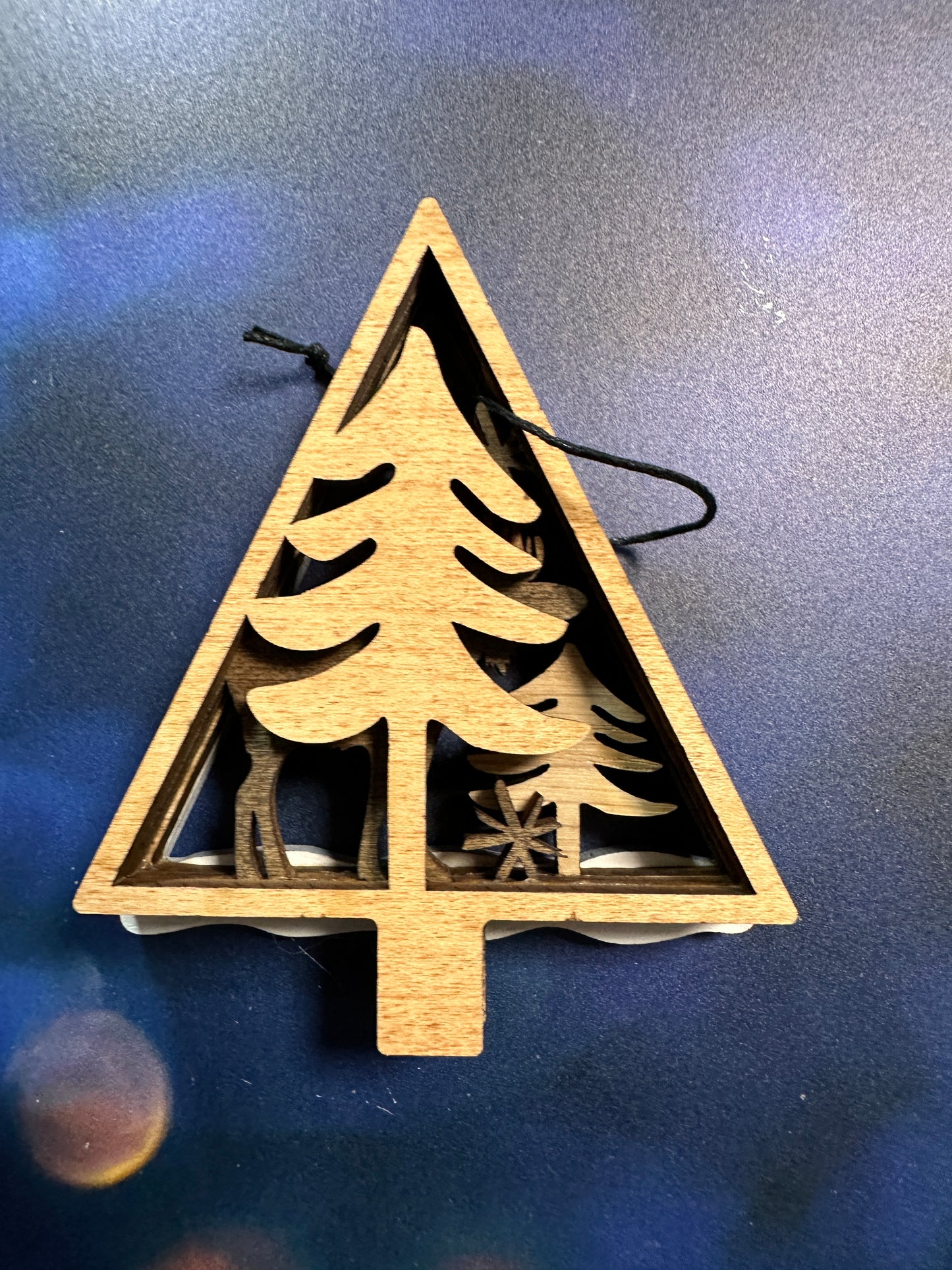 Woodland Animals in Trees four layers Ornaments or for Decor
