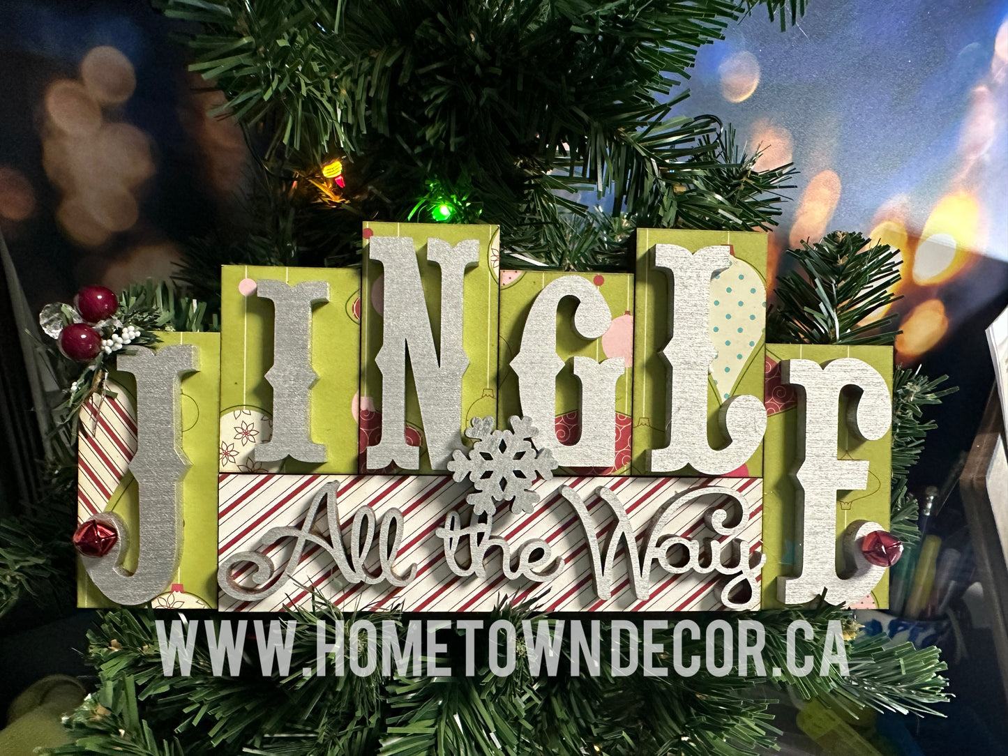 Jingle all the way wooden word Block kit