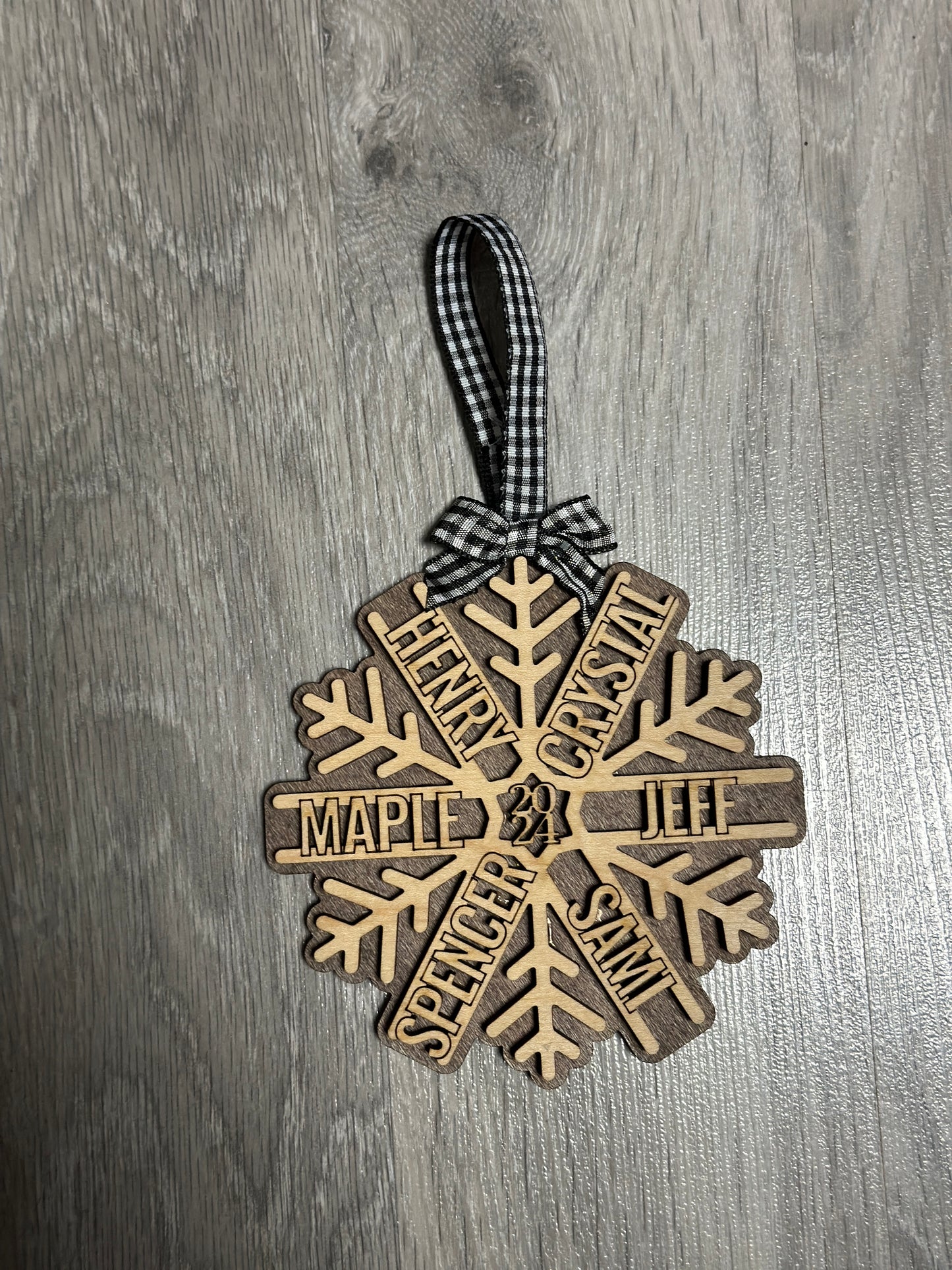 Personalized dated Family Snowflake ornament