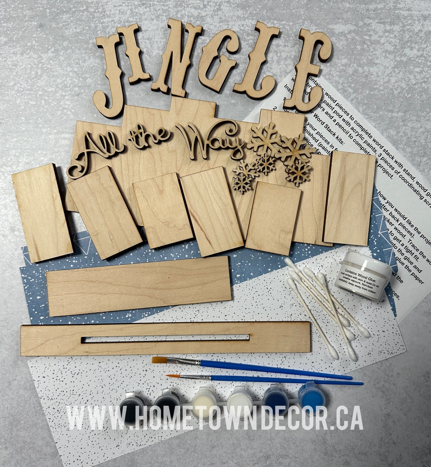 Jingle all the way wooden word Block kit