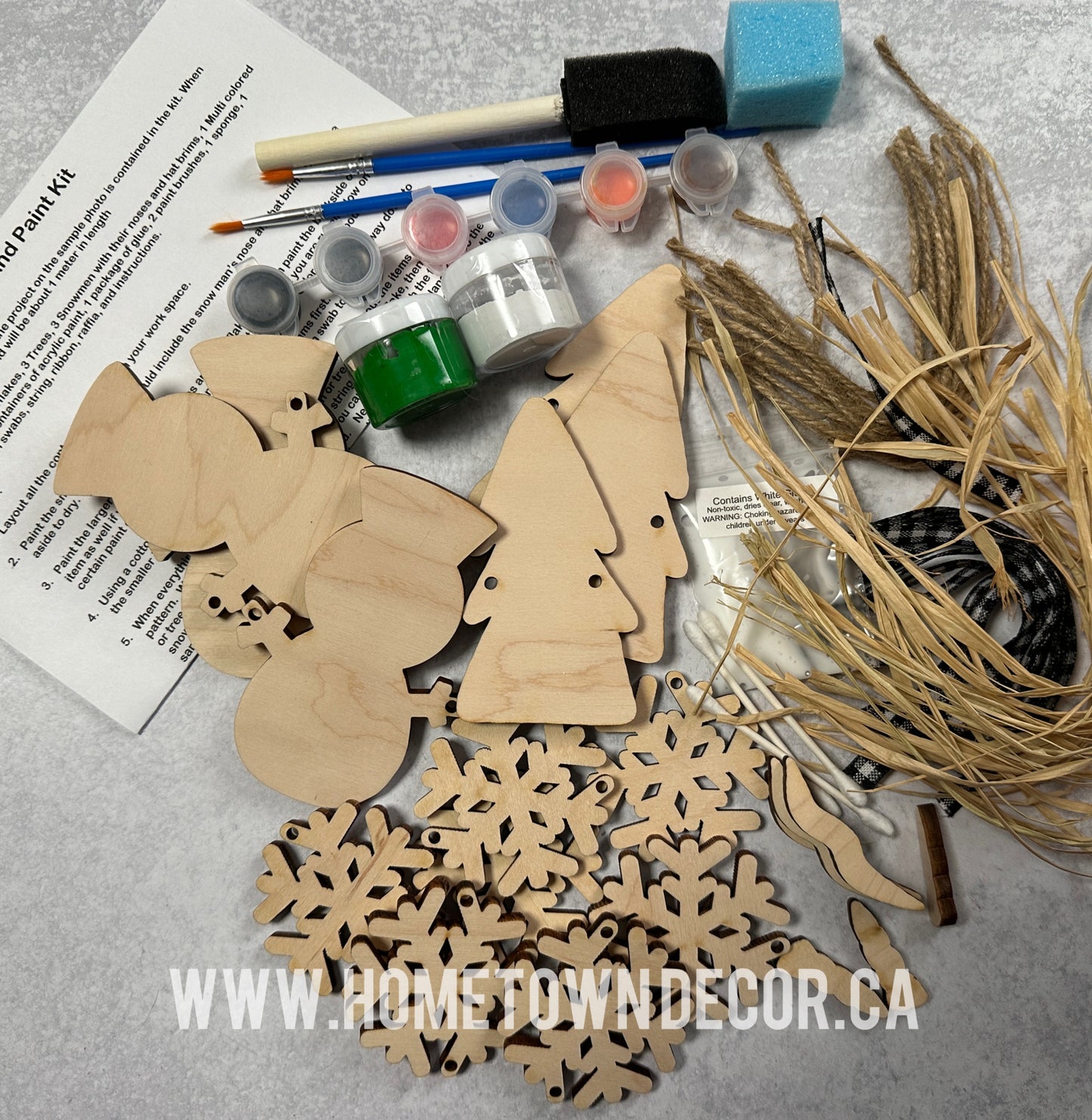 Snowman, snowflake and Tree Christmas Garland DIY Kit