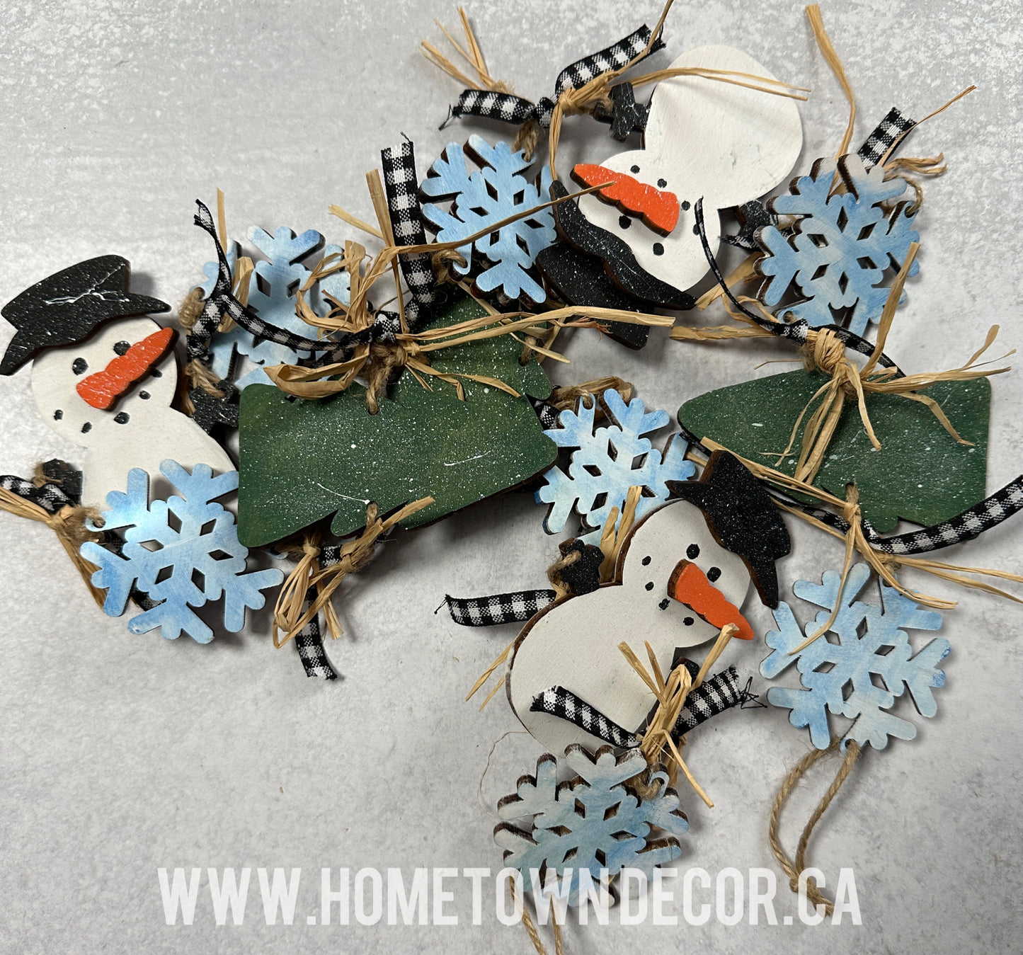 Snowman, snowflake and Tree Christmas Garland DIY Kit