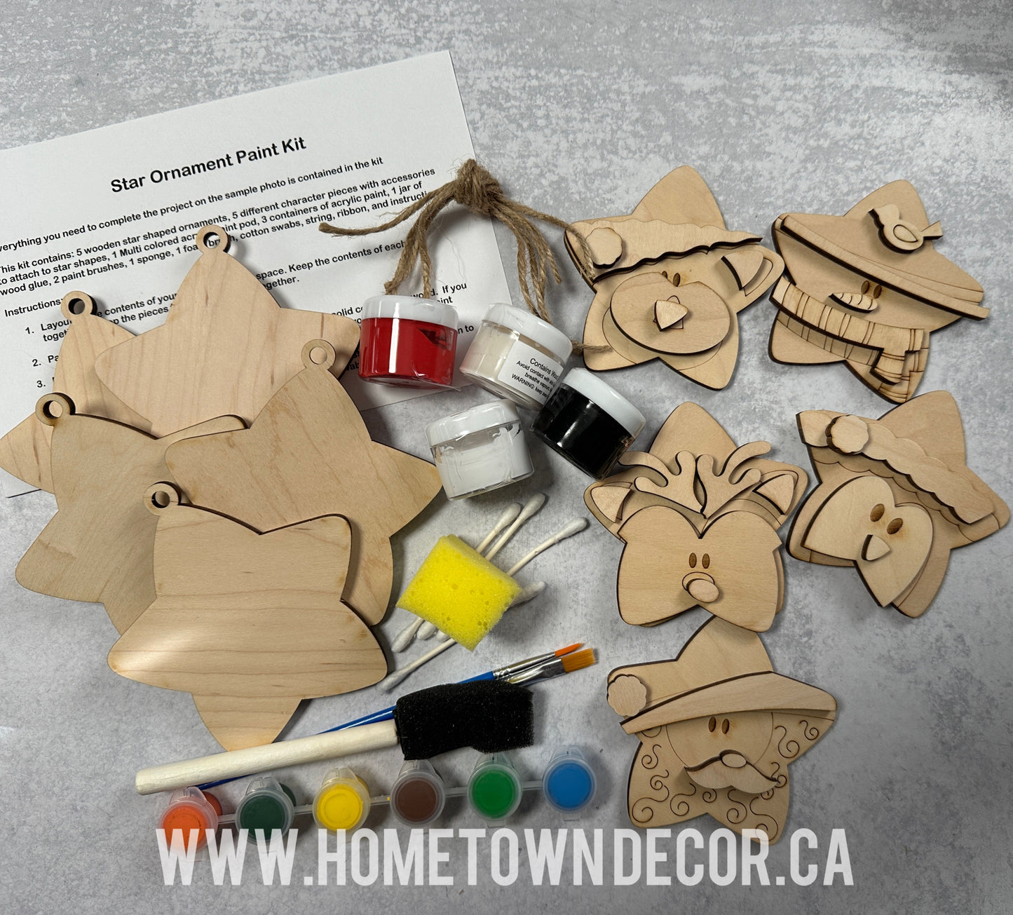Star Ornament kit of 5 DIY