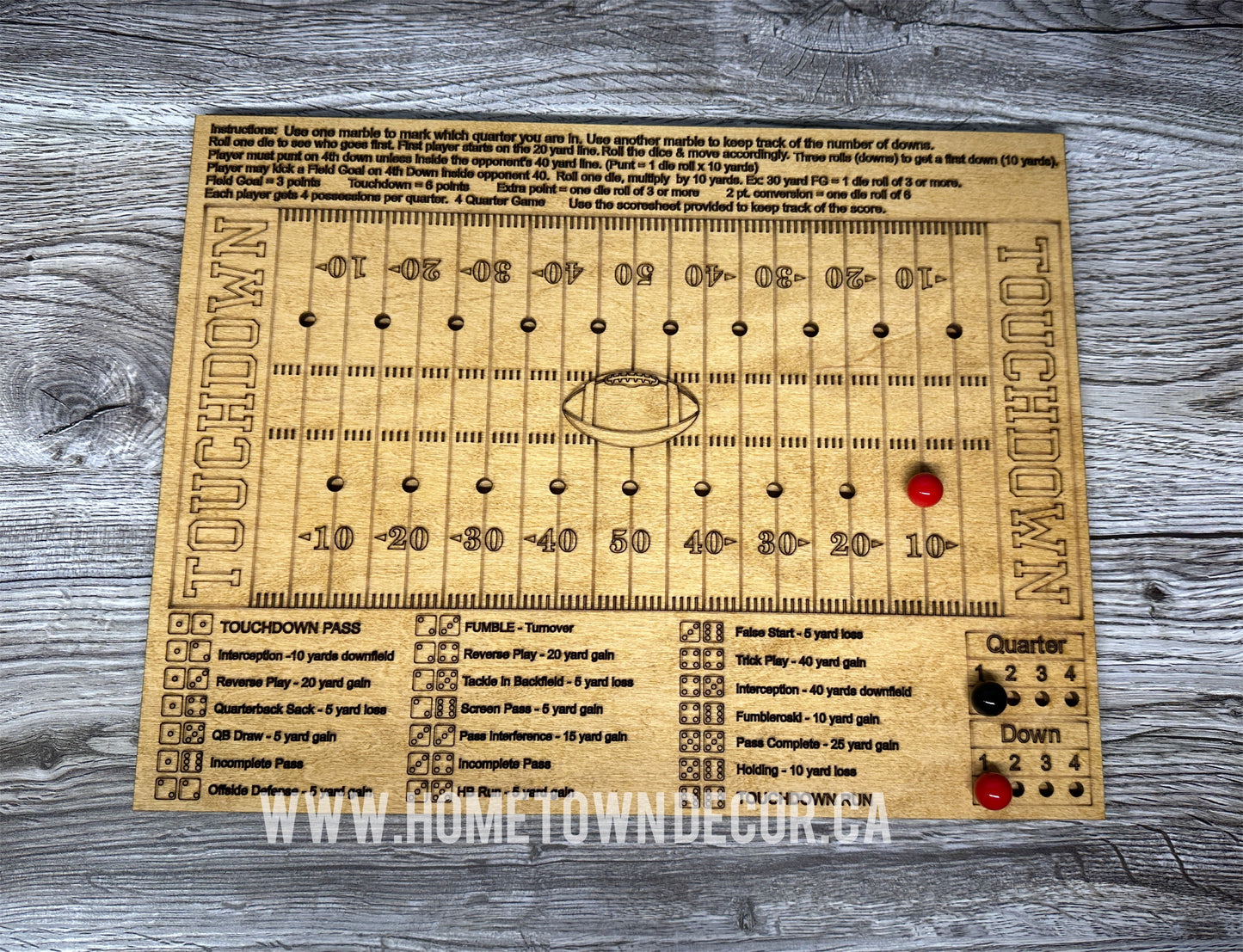 Football Touchdown Dice Game- This is item is getting a fresh look and is currently out of stock until the new version arrives