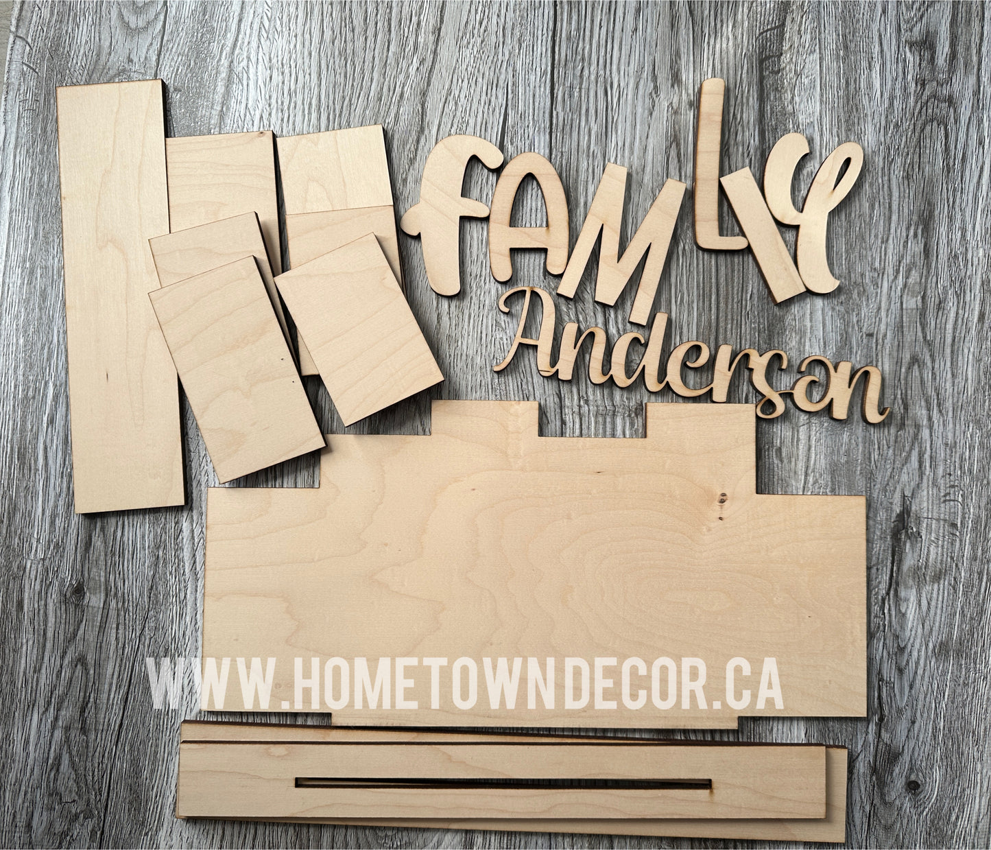 Family personalized wood block DIY Kit
