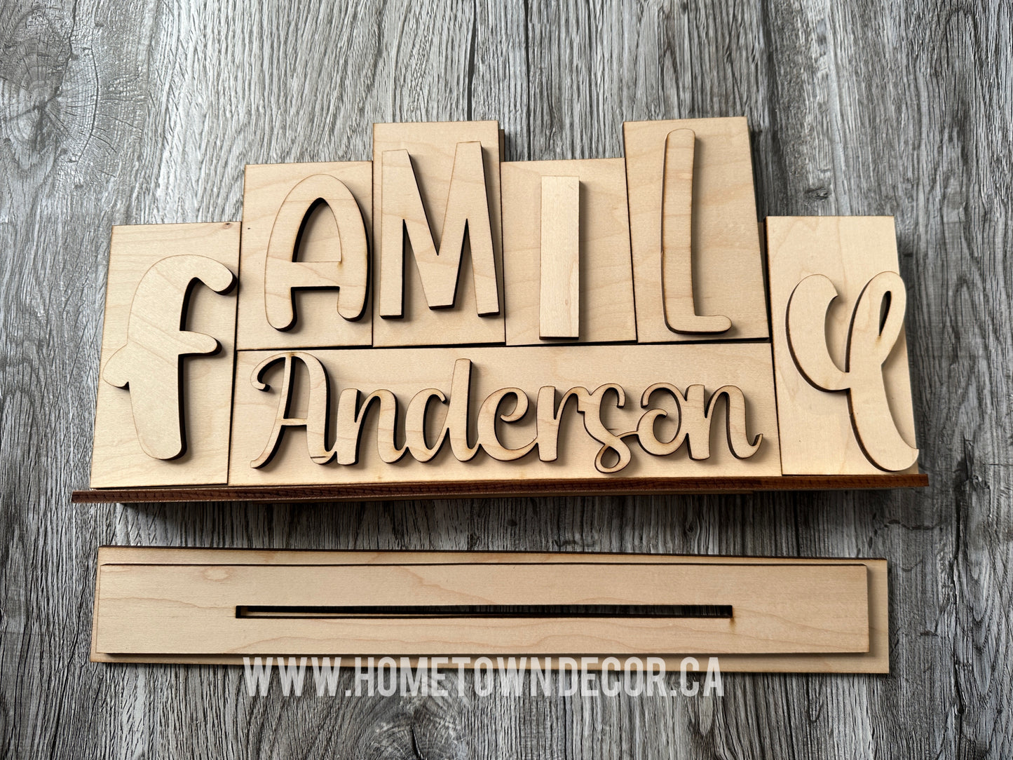 Family personalized wood block DIY Kit