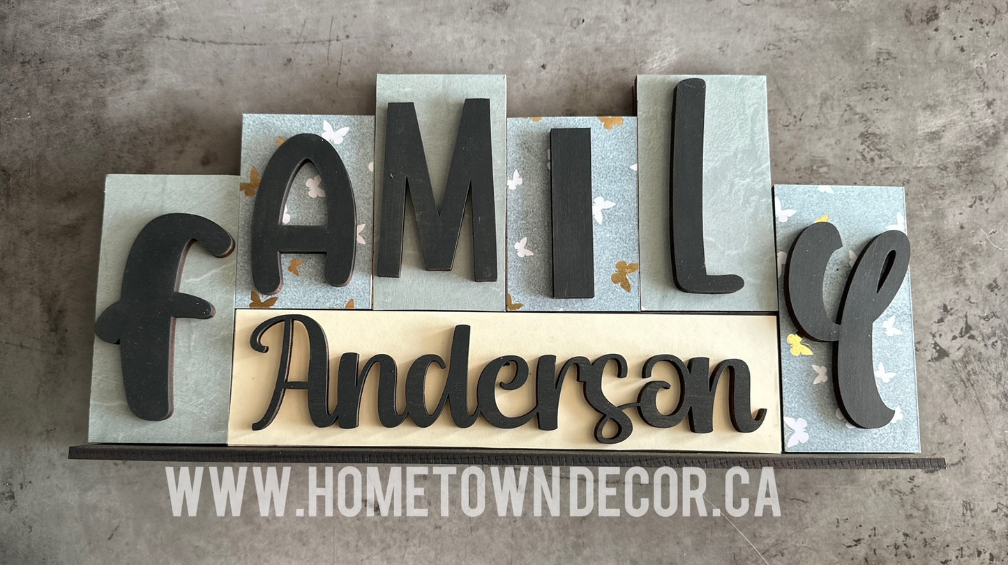 Family personalized wood block DIY Kit