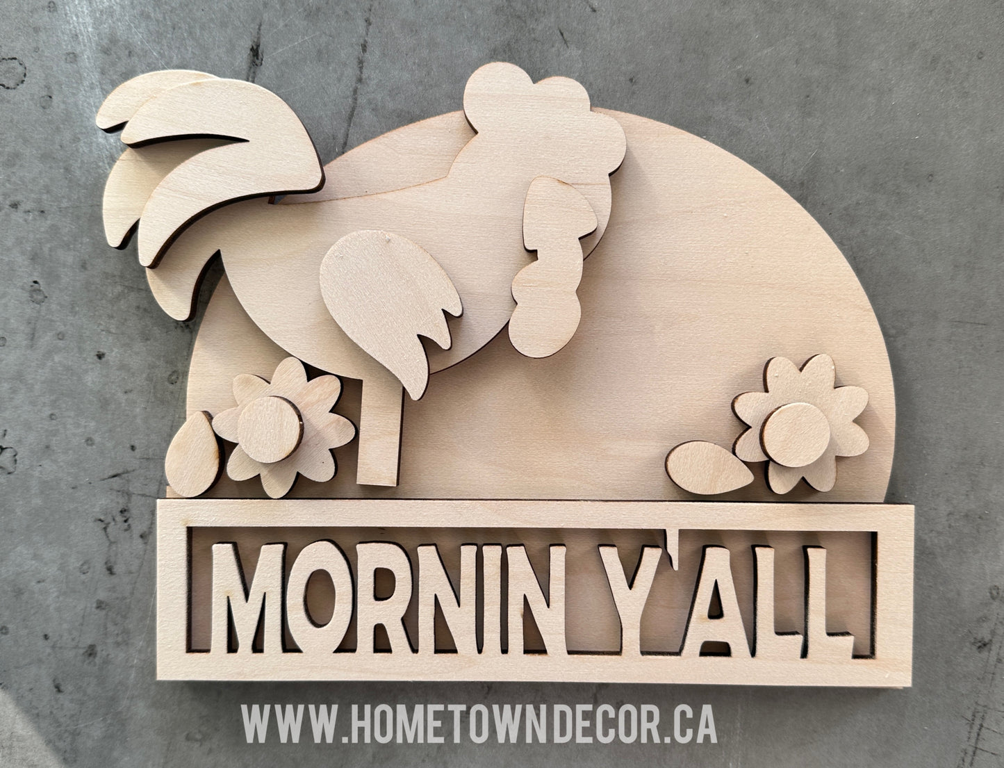 Mornin Y'all Rooster sign DIY Kit
