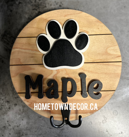 Dog Leash Holder Personalized  Round