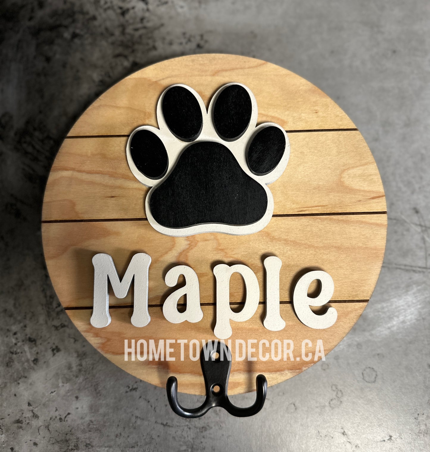 Dog Leash Holder Personalized  Round