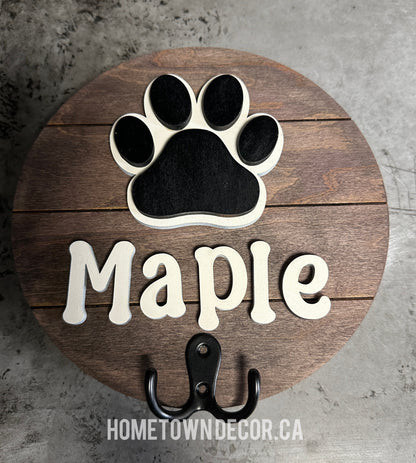 Dog Leash Holder Personalized  Round