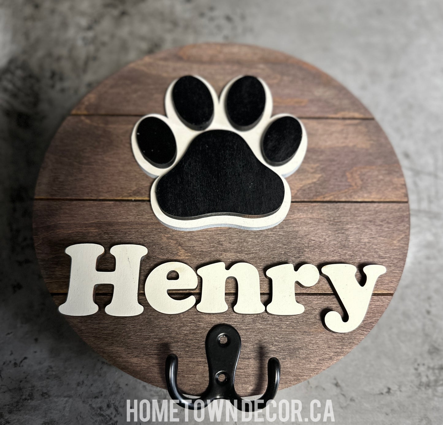 Dog Leash Holder Personalized  Round