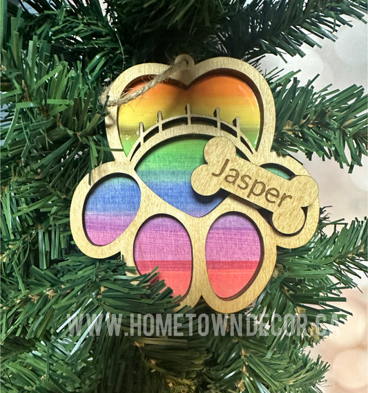 Personalized Pet Memorial Rainbow Bridge Ornament