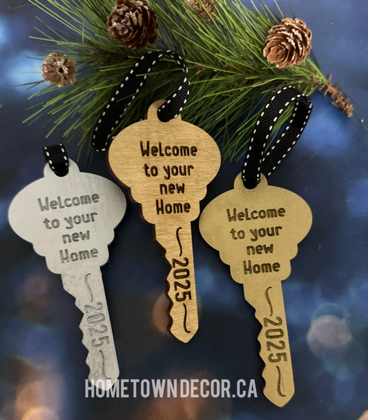 New Home 2025 Key Christmas ornament