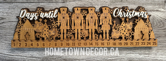 Christmas wooden countdown Calendars nutcracker