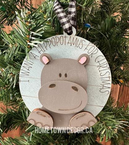 Hippopotamus Christmas ornament