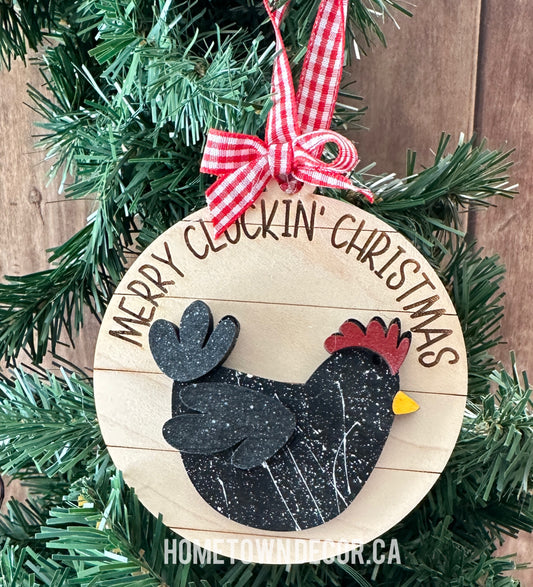 Farm Chicken Christmas ornament