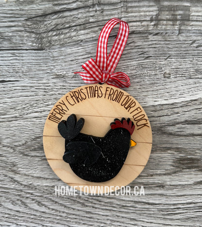 Farm Chicken Christmas ornament