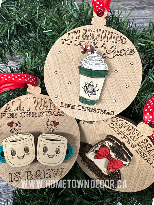 Coffee Lovers Christmas Funny ornament