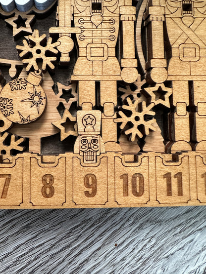 Christmas wooden countdown Calendars nutcracker