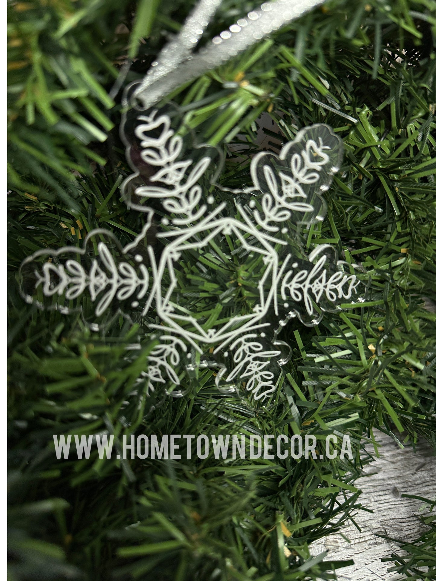 Personalized acrylic name snowflake ornament