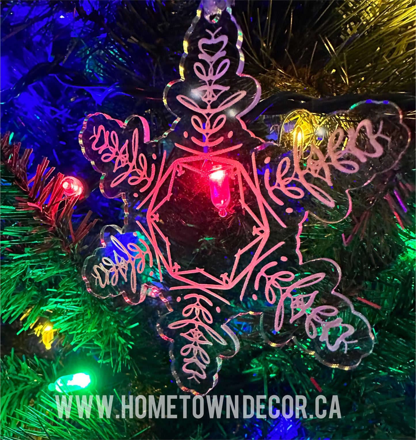 Personalized acrylic name snowflake ornament