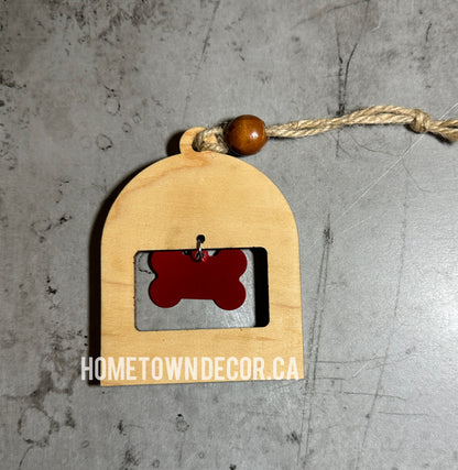 Pet Memorial item featuring a spot for you to attach pet's ID tags