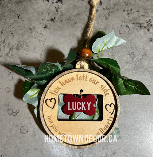 Pet Memorial item featuring a spot for you to attach pet's ID tags