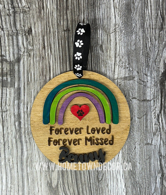 Memorial Pet Ornament Boho rainbow personalized