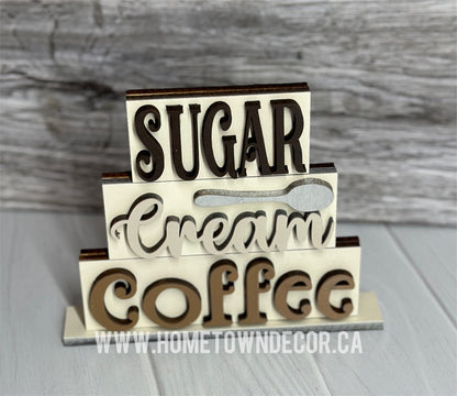 Sugar, Cream, Coffee Mini Stacked Sign