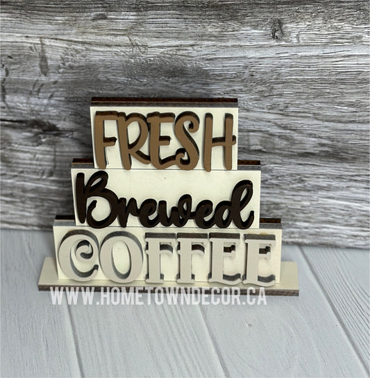 Fresh  Brewed Coffee Mini Stacked Sign