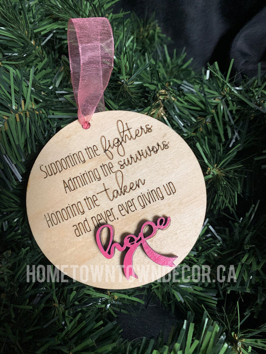 Breast Cancer Awareness Hope ornaments/decor