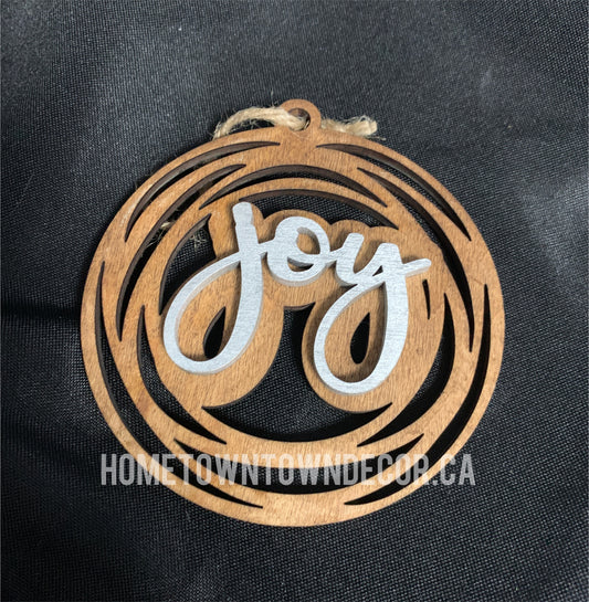 Wooden Spiral ornaments with Christmas words