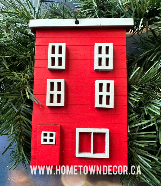Jellybean Row Houses St.John's Newfoundland ornament Red