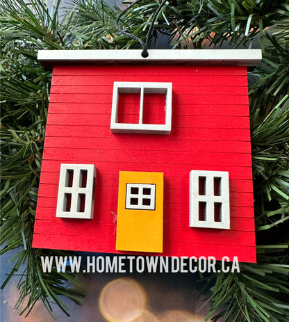 Jellybean Row Houses St.John's Newfoundland ornament Red